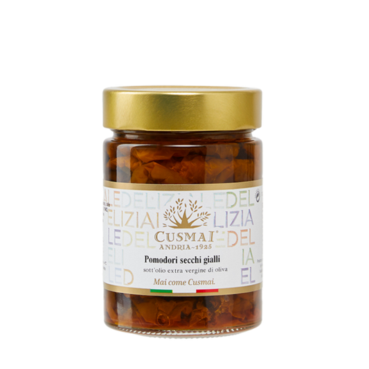 Dried yellow tomatoes in oil